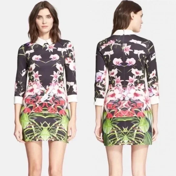 NWT Ted Baker Youma Mirrored Tropics Mini Dress - Picture 3 of 14